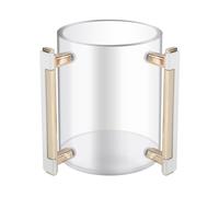 Buhdjfnke Vaso redondo acrílico para orar judío, con asas de metal, para lavar las manos, color dorado