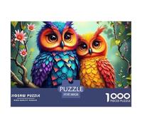 Búho 1000 Piezas Juego de Rompecabezas Animal Búho y Detallado Escena Un Gran Relleno Festivo para Mayores de 10 Años Juego de Rompecabezas para Toda la Familia para, Regalos para Hombres 38x26cm/