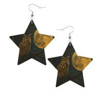 Búho A La Luz De La Luna En Una Rama Vieja Pendiente Cómodo Pendientes Colgante Suave Pendiente De Cuero Para Día De La Madre Mujer