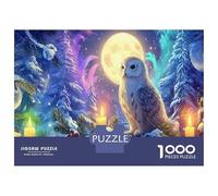 Búho al Resplandor de Luna Llena 1000 Piezas - Set De Puzzle Criatura fantástica para Adultos, Cartón Reciclado - Reto Educativo Chulo, Juego En Casa, Genial Idea De Regalo para - 70x50cm/1000pcs