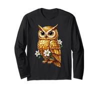 Búho Blanco Lirio Floral Mystical Night Bird Manga Larga