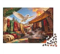 Búho Blanco Volando Mercado Oriental Puzzle de 1000 Piezas para Adultos Papel Escena de Bazar relajación Enfoque interacción Familiar decoración Regalo Nan