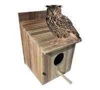 Búho Boxes for Outside, Refugio de madera decorativo resistente a la intemperie | Yard Bird Shelter - para Finch Hummingbird Outdoor Garden Balcony Patio Patio Patio Backyard 5.91x6.69x8.66 pulgadas