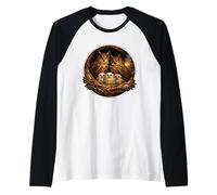 búho búho pájaro observador de Aves Primavera Rapaces Bosque Camiseta Manga Raglan