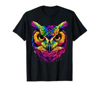 Búho Colorido Arco Iris Colores Pop Art Búho Búhos Camiseta