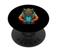 Búho colorido PopSockets PopGrip Adhesivo