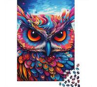 Búho Colorido Puzzle de 1000 Piezas Papel para Adultos Estilo Artístico Relajación Convivencia Familiar Decoración Hogar Regalo 70x50cm/1000pcs