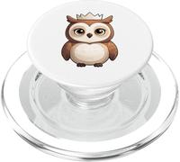 Búho con Corona ilustración Animal PopSockets PopGrip para MagSafe