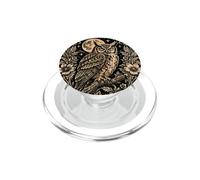Búho cornudo Luna Llena Floral Bosque Naturaleza Arte PopSockets PopGrip para MagSafe
