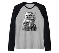 Búho Cría de Búho Niña Animal Búho Hombres Mujeres Búho Camiseta Manga Raglan