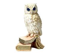 Búho de la diosa Atenea, símbolo de sabiduría y educación, estatua griega, escultura envejecida