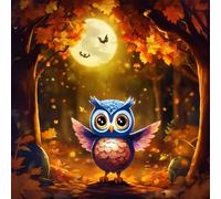 Búho de luz de Luna Puzzle 80 Piezas Rompecabezas para Adultos 80 Piezas Juego de desafiante Rompecabezas Familiar Regalo Adulto