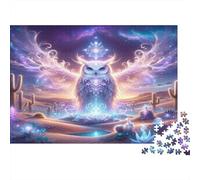 Búho del Desierto cósmico Puzzles 1000 Piezas Papel Reciclado para Adultos Puzzle para Adultos Juego Familiar Divertido y desafiante Excelente Idea de Regalo para Mujeres y Hombres 38x26cm/1000pcs