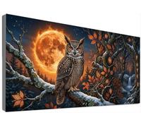Búho Diamond Painting Adultos Grande Kit Completo 80x150cm, Pintura Diamante Luna 5D Full Drill Taladro Completo, Mosaico Bordado Cristales Strass, Manualidades Adultos, Decoración Salon Casa C6-433