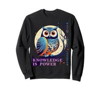 Búho - El Conocimiento es Poder. Búho en la Noche con Luna Llena Sudadera