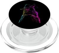 Búho eléctrico con Sombrero Abstracto Arte Lineal PopSockets PopGrip para MagSafe