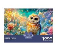 Búho Empotrado Entre Rosas en un Bosque Vibrante Puzzle De 1000 Piezas búho soñador Cumpleaños Y Vacaciones 38x26cm/1000pcs