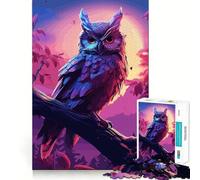 Búho en Acuarela sobre una Rama Rompecabezas de 1000 Piezas Juguete Creativo para desarrollar la Creatividad Cierre Seguro sin Piezas Sueltas Actividad para Compartir en Familia (38x26cm)