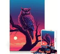 Búho en Acuarela sobre una Rama, Rompecabezas de 1000 Piezas para Adultos, Entrenamiento de concentración, pasatiempo Tranquilo, uniones firmes, Regalo Memorable (38x26cm)