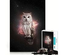 Búho en el Espacio con Aura de energía Rompecabezas de 1000 Piezas para Adolescentes Juguete de razonamiento Habilidad Tiempo de Serenidad Corte Exacto Regalo increíble (38x52cm)