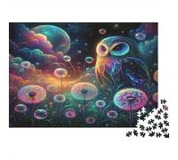 Búho en el país de los sueños Puzzle 1000 Piezas Papel Reciclado para Adultos Puzzle para Adultos Imposible difícil desafiante Excelente Idea de Regalo para descompresión en casa 38x26cm/1000pcs