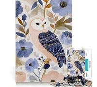 Búho en ilustración Floral en Acuarela, Rompecabezas de 1000 Piezas para Adultos, Regalos, Mejora la Memoria, relajación Mental, Corte Premium, cálida Sorpresa (38x26cm)