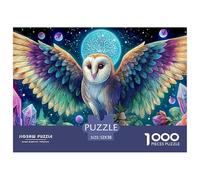 Búho en la luz de la Luna Puzzle para Adultos Desafío Mental con Alma De Obra De Arte Excepcional, Diseñado para Adultos Y Niños Desde 14 Años 52x38cm/1000pcs