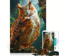 Búho en la Selva Tropical Rompecabezas de 1000 Piezas para Adultos Juguete cognitivo Tiempo de unión Patrón de ensamblaje Artículo de Deseo de Papá Noel (38x52cm)