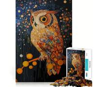 Búho en un jardín Estrellado, Rompecabezas de 1000 Piezas para Adolescentes, Juguete para estimular la lógica, Alivio de la tensión, Borde de Calidad, artículo de Santa Claus (50x75cm)