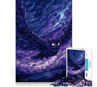 Búho en Vuelo bajo un Cielo Estrellado Rompecabezas de 1000 Piezas para Adolescentes Juego Inteligente de Rompecabezas Tiempo de Aprendizaje Imagen para armar Un Regalo Encantador (50x75cm)