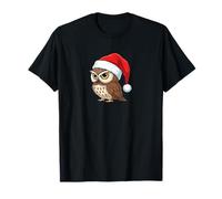 Búho gruñón con Sombrero de Papá Noel, diseño navideño Camiseta