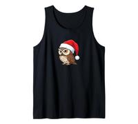 Búho gruñón con Sombrero de Papá Noel, diseño navideño Camiseta sin Mangas