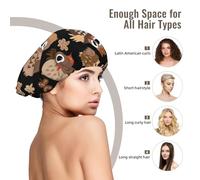 Búho lindo,Gorro de dormir de satén ajustable para adultos, de seda, elástico, para dormir, para mujer