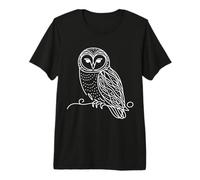 Búho Lineal Observador de Aves Camiseta Premium