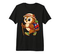 Búho Mochilero Montaña Al Aire Libre Camiseta Premium