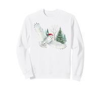 Búho Nevado con Sombrero De Santa Navidad Pájaro Naturaleza Sudadera