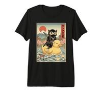 Búho Ninja Japón Vintage Japonés Ukiyo-e Arte Camiseta Premium