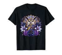 Buho Nocturno Encantado con Mandala de Rosas moradas Camiseta