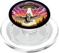 Búho Pájaro secuestrado Nave espacial extraterrestre secuestro del espacio exterior PopSockets PopGrip para MagSafe