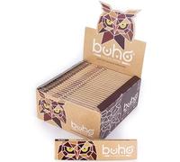 Búho Papel de Fumar Natural King Size Slim (caja de 50 libritos) de madera ecológica, ultrafino de combustión lenta, papel marrón sin blanquear