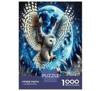 Búho Persiguiendo a la Luna 1000 Piezas Paquete De Puzzle Puzzle para Adultos, Cartón Extra Grueso - Antiestrés Y Viajes, Genial para 12+ Años 38x26cm/1000pcs