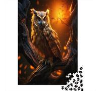 Búho posadoRompecabezas De 1000 Piezas Arte de fantasía nocturnajuegos EduGatoivos De Desafío para Adultos, Decoración del Hogar52x38cm/1000pcs