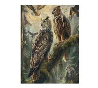búho Puzzle 500 Piezas Hogar Decoración Elegante Pájaro Pájaros animaleses Rompecabezas para Hombres Y Mujeres 3D DIY Creativo Aliviar Estrés Desafío Intelectual 500 PCS