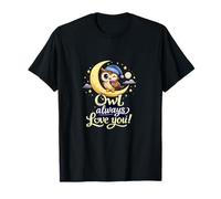 Búho Que Siempre te ama, Bonito búho Nocturno con Forma de corazón de Luna Camiseta