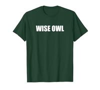 Búho Sabio Camiseta, Hombre, Verde Bosque, L