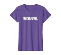 Búho Sabio Camiseta, Mujer, Morado Jaspeado, 3XL