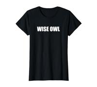 Búho Sabio Camiseta, Mujer, Negro, L
