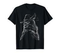 Búho Sabio con diseño de Sombrero de Cazador con Plumas Camiseta
