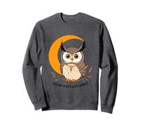 Búho sabio con runas y luna creciente Sudadera
