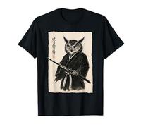 Búho Samurai Japonés Guerrero Cultura Anime Japón Camiseta
